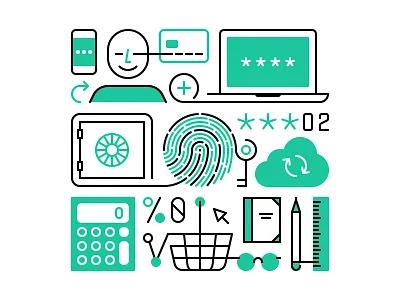 Online Banking banking card credit illustration online shopping