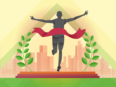 Yeah! I did it! finished marathon runner