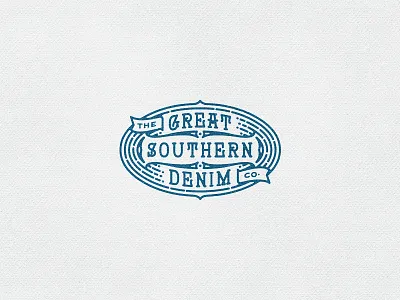 Great South badge custom lettering denim stamp vintage