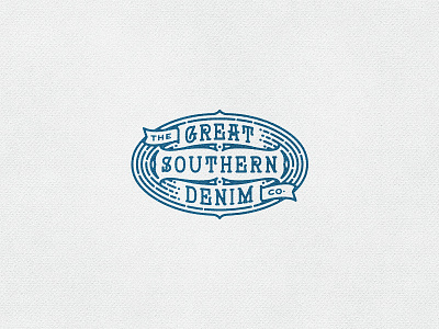 Great South badge custom lettering denim stamp vintage