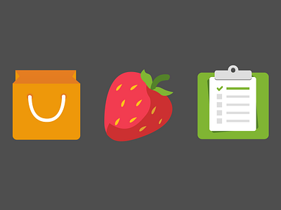 la Fraise Icons bag clipboard colorful flat icons strawberry