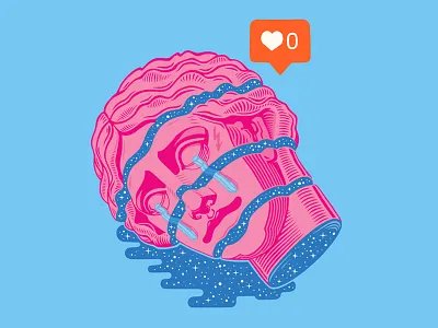 sad Venus art character design graphic illustration like ols sad social network space star venus