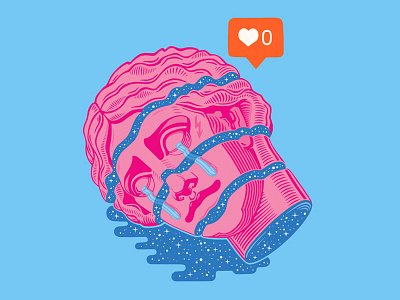 sad Venus art character design graphic illustration like ols sad social network space star venus