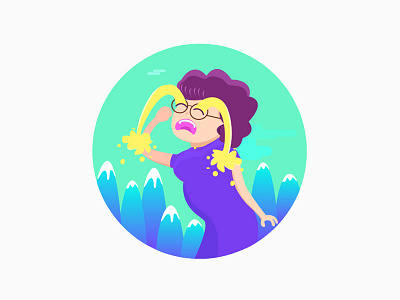 So Sad day illustration，cry，mountain，