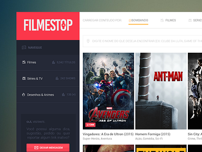 FILMESTOP metro movies panel ui