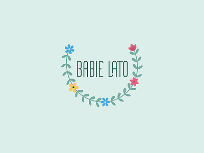 Babie Lato - Logo butterfly colorful flowers green handwritten leaf lettering logo summer sunflower