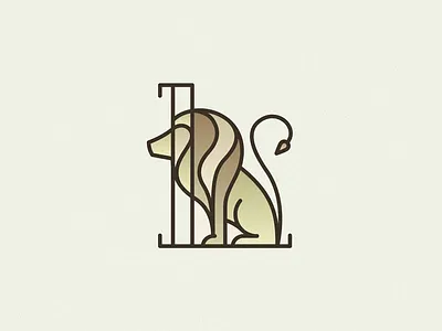 L is for Lion animal illustration lineart lion logo mark monoweight simple symbol