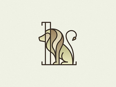 L is for Lion animal illustration lineart lion logo mark monoweight simple symbol