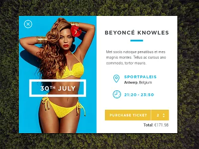 Rebound Event Box blue box event ui ux white yellow