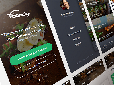 Foody app application concept eat food interface ios sketch