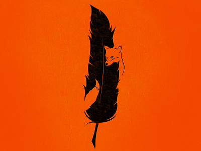 Sly animal feather fox illustration nature negative orange photoshop space