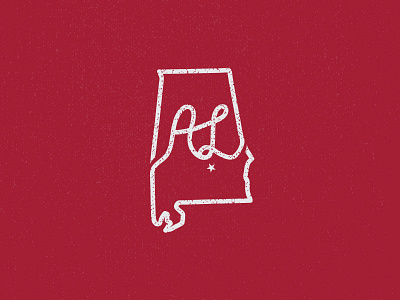 Alabama "State Mark" brand branding design identity illustrator logo logo design red simple sports texture vector
