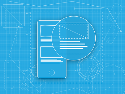 Blueprint/Wireframe blueprint flat magnify mobile prototype ui ux wireframe