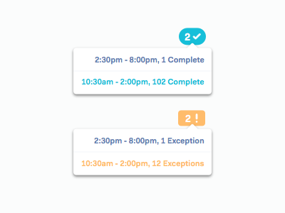 Multiple Care Reports care complete exceptions hover reports ui