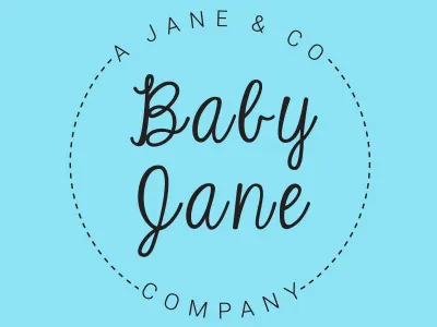 Baby Jane Logo black blue circle logo graphic design logo design typography