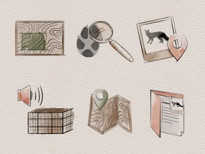 Watercolor icons design icons illustration infographics nature watercolor