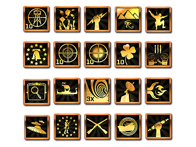Ninja Time Pirates Achievement Icons achievement giant happy icons illustrator ninja photoshop pirates time vector