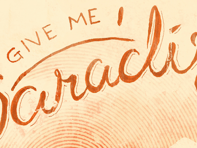 Paradise Type hand lettering ink lettering paradise type