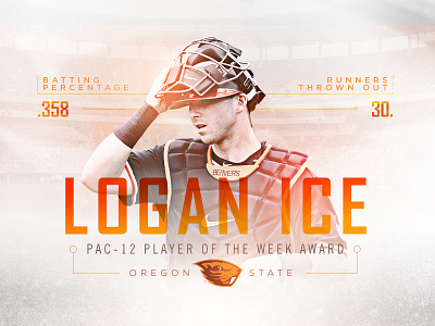 Oregon State - Logan Ice athletics baseball college graphics ncaa player sports tech