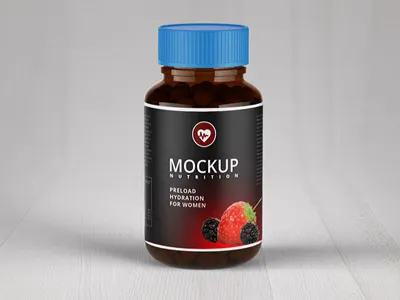 Nutrition jar and box mock-up beauty bottle box warp capsule food jar nutrition package box mock up sport