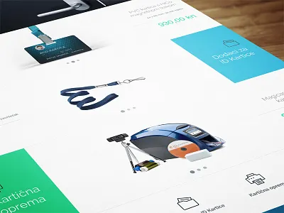 Web shop homepage 3d blue card design e commerce flat green psd shop slider
