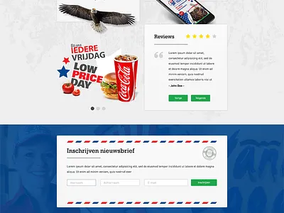 Website design flat food hamburger restaurant ui webdesign website