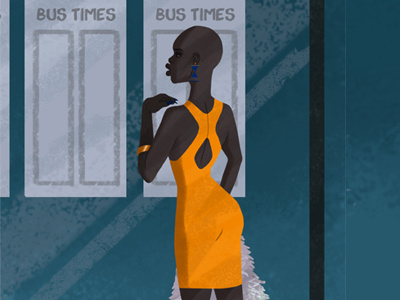 Babes at Bus Stops #2 art bus dress event fashion girl illustration party woman