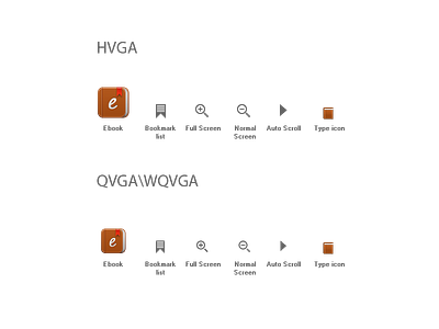 Ebook Icon auto scroll bookmark ebook full screen icon normal screen photoshop work
