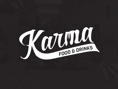Karma - Food & Drinks black branding drinks eat food karma logo restaurant white