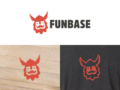 Funbase branding face happy human knife logo mark mustache smile symbol wings