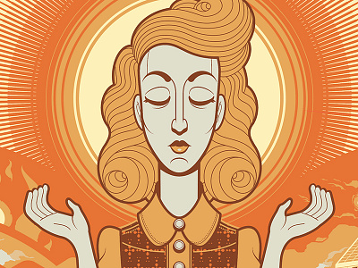 Theatre Poster WIP halo poster screenprint theatre woman