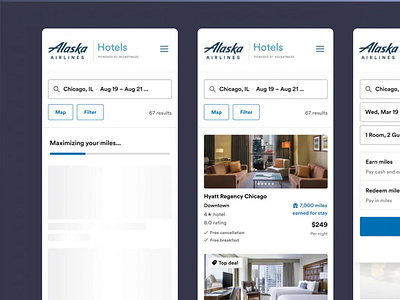 White Label by Rocket Travel: Mobile Hotel Search Results hotel booking loading screen mobile responsive responsive web search results travel travel app white lable