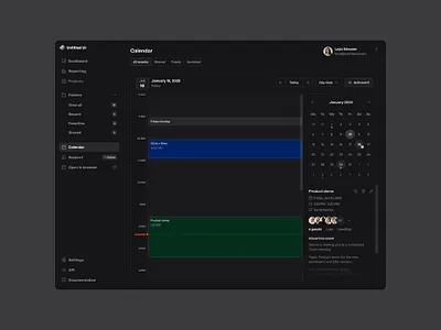 Calendar — Untitled UI calendar dark ui darkmode events product design ui design user interface