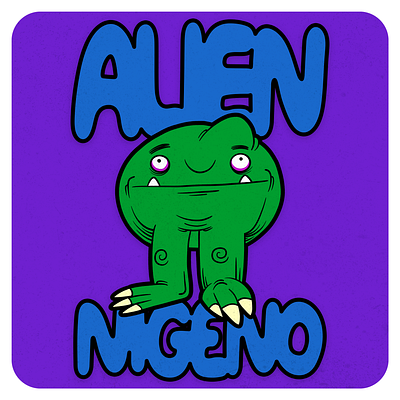 Alien-ígeno alien cartoon child design illustration monsterdoodle ufo