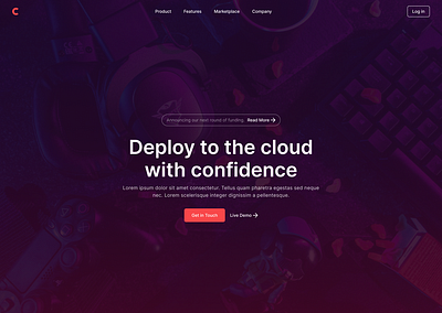 Landing page for gaming website branding graphic design ui