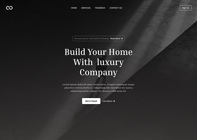 landing page for a real estate company graphic design ui