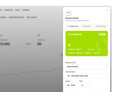 Payment details — Untitled UI card credit card fintech form payment settings product design ui design user interface