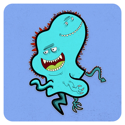 Blue Monster blue cartoon child design illustration monster monsterdoodle