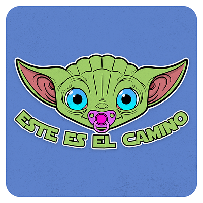 ¡¡Este es el camino!! - Nena Grogu cartoon child design green grogu illustration monsterdoodle star wars