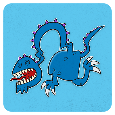 Blue Runner blue cartoon child design illustration monster monsterdoodle