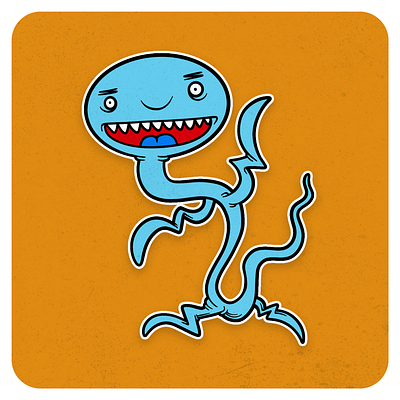 Gusanete blue cartoon child design illustration monster monsterdoodle