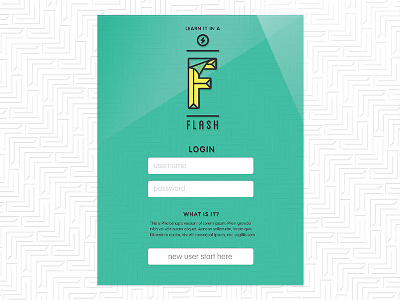 Flash Login app design identity ipad iphone login logo prototyping ui ux