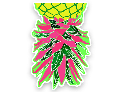 Radioactive Pineapple colors design neon pineapple sticker