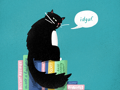 idgaf. books cat graphic illustration photoshop texture type whiskers