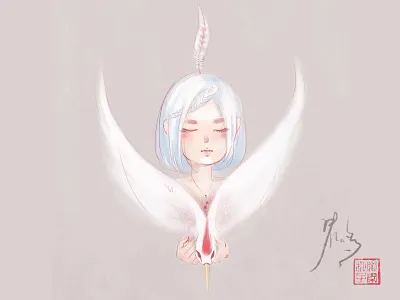 鹤 chinese style illustration