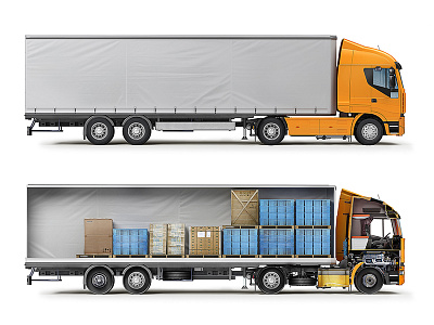 PromSvyazBank. Inside and outside car cut away cutaway infographics scheme structure transport truck