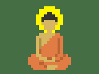 Pixel Buddha buddha flat pixel