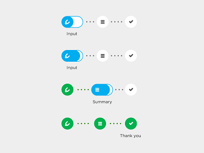 Step Rounded banking input progress bar step summary thank you