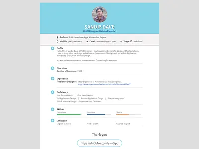 Curriculam Vitae cv design job minimal simple typography ui ux web