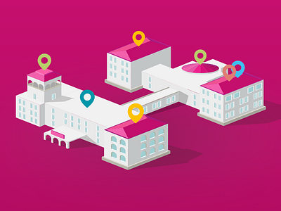 Shareground building 3d building magenta plan